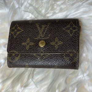 Authentic Louis Vuitton Monogram Porte Monnaie Plat M61930 Coin Purse